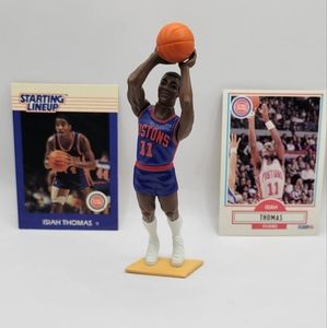 Isiah Thomas Starting Lineup Figurine and Trading cards